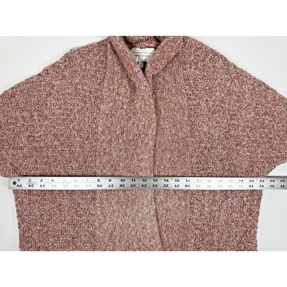 Anthropologie Angel of the North Cardigan XS Pink Marled Knit Open Front Cozy - Picture 10 of 16